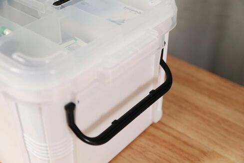 White Small Empty Medical Box for Home Emergency Supplies, Travel, Car, and Dorms – Compact First Aid Box with Handle, Detachable Tray and Locking Lid – Medical Organizer and First Aid Kit Storage in Kuwait