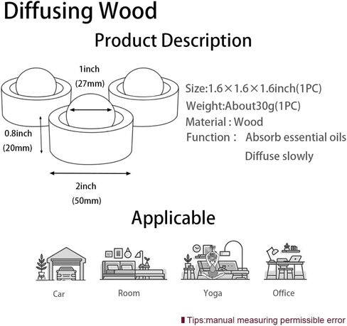 موزع روائح الزيوت العطرية من 3 قطع، موزع روائح علاجية خشبي للمنزل والمكتب والسيارة وخزانة الملابس وصالة اليوغا in Kuwait