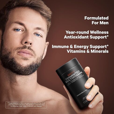 Codeage Men’s Daily Multivitamin Supplement, 25+ Vitamins & Minerals For Adults, Organic Whole Foods Vitamins For Men, Vitamin A, B Vitamins, Vitamin C, D, E, K, Probiotic, Zinc, Omega-3, 120 Capsules in Saudi Arabia