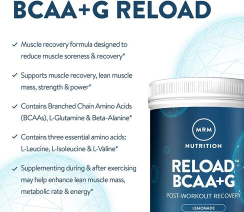 MRM BCAA+G RELOAD Post-Workout Recovery – Lemon, 840g - 60 Servings Per Container in Saudi Arabia