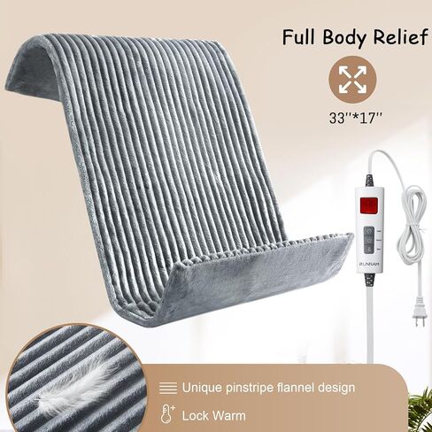 وسادة تسخين لتخفيف آلام الظهر، وسادات تسخين كبيرة مقاس 17 بوصة × 33 بوصة للتشنجات والرقبة والكتف، وسادة تسخين كهربائية LCD مع 6 إعدادات تسخين سريعة، خيارات حرارة جافة رطبة، إيقاف تلقائي، يمكن غسله في الغسالة in Kuwait