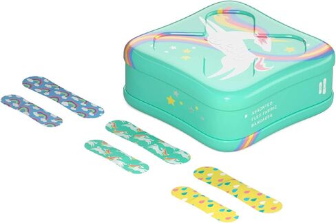 Welly Bandages - Bravery Badges, Flexible Fabric, Adhesive, Assorted Shapes, Sloth and Unicorn Patterns - 48 ct, 2 Pack in Kuwait