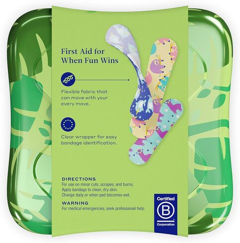 Welly Bandages - Bravery Badges, Flexible Fabric, Adhesive, Assorted Shapes, Sloth and Unicorn Patterns - 48 ct, 2 Pack in Kuwait