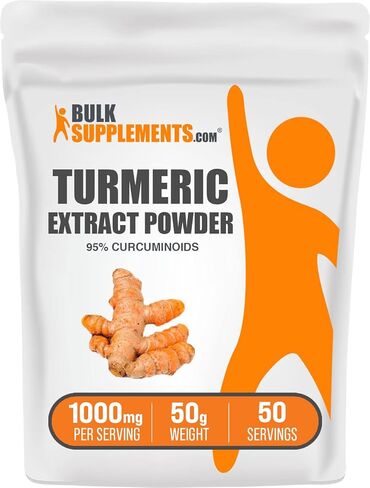BULKSUPPLEMENTS.COM مسحوق مستخلص الكركم - مكملات الكركمين 1000 مجم، مسحوق الكركمين الكركم، مسحوق الكركم - مسحوق جذر الكركم، خالي من الغلوتين، 1000 مجم لكل وجبة، 100 جم (3.5 أونصة) in Kuwait