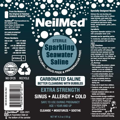 NeilMed Sparkling Seawater Extra Strength Nasal Saline Spray 125 mL in Saudi Arabia