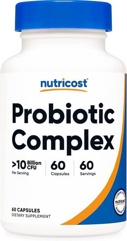 Nutricost Probiotic Complex (10 Billion CFU) 60 Capsules - Acidophilus Plus 9 Other Probiotics, Non-GMO, Gluten Free Supplement in Saudi Arabia