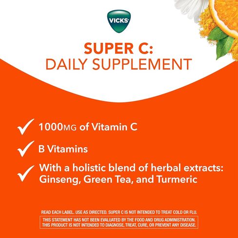 Vicks DayQuil & Super C Convenience Pack: DayQuil Severe Medicine for Cold & Flu Relief, Conveniently Packaged with Super C Energize and Replenish* Daily Supplement with Vitamin C, B Vitamins, 52ct in Saudi Arabia