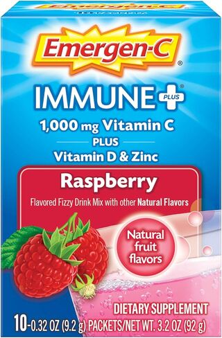 Emergen-C Immune+ Triple Action Immune Support Powder, BetaVia (R), 1000mg Vitamin C, B Vitamins, Vitamin D and Antioxidants, Super Orange – 30 Count (Pack of 1) in Kuwait