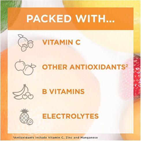 Emergen-C Immune+ Triple Action Immune Support Powder, BetaVia (R), 1000mg Vitamin C, B Vitamins, Vitamin D and Antioxidants, Super Orange – 30 Count (Pack of 1) in Kuwait