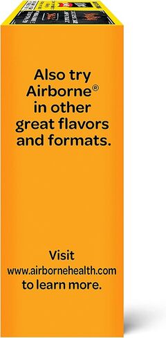 Airborne 750mg Vitamin C with Zinc Effervescent Tablets, Immune Support Supplement with Powerful Antioxidants Vitamins A C D3 & E - 27 Fizzy Drink Tablets, Zesty Orange Flavor in Kuwait