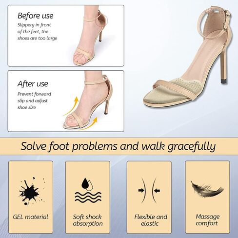وسادات مشط القدم للنساء والرجال، 4 أزواج من حشوات الكعب العالي، وسائد لمقدمة القدم لتخفيف الألم، وسائد هلامية ناعمة لمقدمة القدم، الأفضل للورم العصبي للمورتون... in Kuwait
