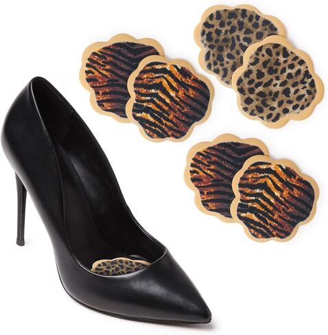 Foot Petals Women's Scalloped Ball of Foot Cushions Long Lasting Pain Relief, High Heel Insert Metatarsal Pads to Prevent Sliding, Safari Assorted, One Size in Kuwait