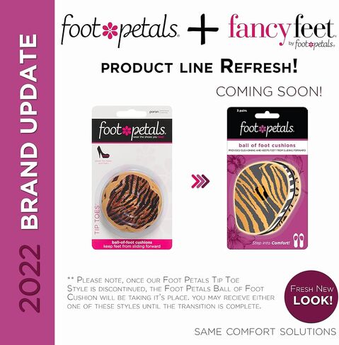 Foot Petals Women's Scalloped Ball of Foot Cushions Long Lasting Pain Relief, High Heel Insert Metatarsal Pads to Prevent Sliding, Safari Assorted, One Size in Kuwait