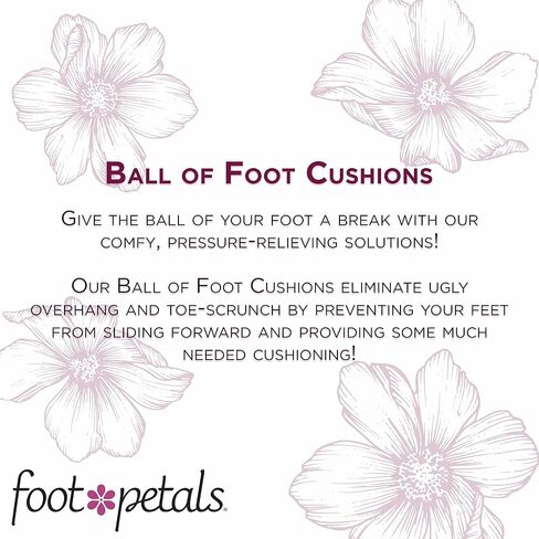 Foot Petals Women's Scalloped Ball of Foot Cushions Long Lasting Pain Relief, High Heel Insert Metatarsal Pads to Prevent Sliding, Safari Assorted, One Size in Kuwait
