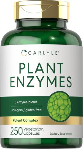 Carlyle Plant Enzymes with Protease, Papain, Lactase and Bromelain | 250 Capsules | Multi Enzyme Blend | Non-GMO & Gluten Free Supplement in Saudi Arabia