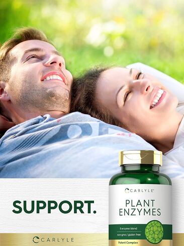 Carlyle Plant Enzymes with Protease, Papain, Lactase and Bromelain | 250 Capsules | Multi Enzyme Blend | Non-GMO & Gluten Free Supplement in Saudi Arabia