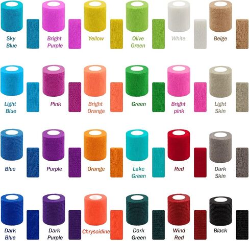 BQTQ 72 Rolls Self Adhesive Bandage Wrap 1 Inch Self Adherent Wrap Black Bandage Wrap Tape Sports Wrap Self Stick Bandages Wrap Stretch Tape Self Adhesive Wrap for Wrist Ankle Swelling Sprains in Kuwait