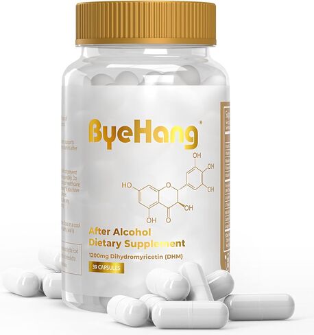ByeHang After Alcohol Vitamin/Dihydromyricetin (DHM), Cysteine, Milk Thistle, B Vitamins, Prickly Pear, Ginger, L-theanine/Pharmacist Formulated/13 Doses in Saudi Arabia