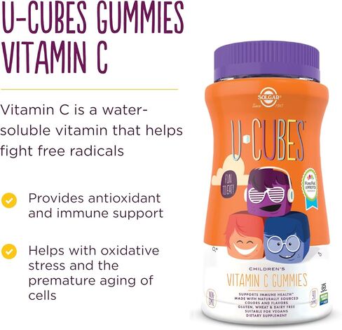 Solgar U-Cubes كالسيوم للأطفال مع فيتامين D3، 60 علكة - 3 نكهات، عصير الليمون الوردي، التوت والفراولة - يدعم صحة العظام والأسنان - غير معدل وراثيًا، خالي من الغلوتين، خالي من منتجات الألبان - 30 حصة in Kuwait