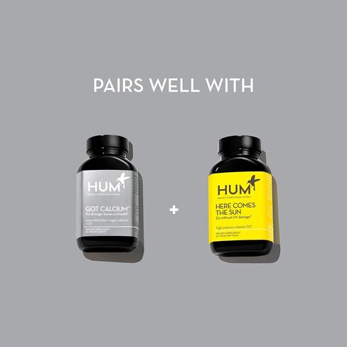 حصلت HUM على الكالسيوم - مكمل نباتي للعظام + الأسنان لسهولة الامتصاص المعزز (60 قرصًا نباتيًا، كمية تكفي لمدة 30 يومًا) in Kuwait