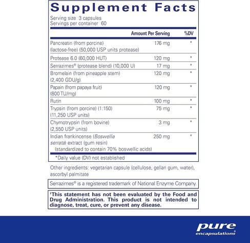 Pure Encapsulations Systemic Enzyme Complex | Supplement to Support Muscle, Joint, Cartilage, and Connective Tissue Health* | 180 Capsules in Saudi Arabia