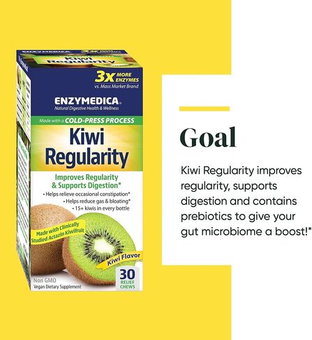 Enzymedica, Kiwi Regularity Chews, Digestive Aid for Occasional Constipation, 30 Chews in Saudi Arabia