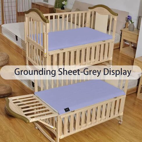 طقم ملاءة أرضية، ملاءة موصلة من القطن العضوي من ألياف الفضة بنسبة 5%، ملاءة أرضية، ملاءات سرير أرضية (27 * 52 بوصة - رمادي) in Kuwait