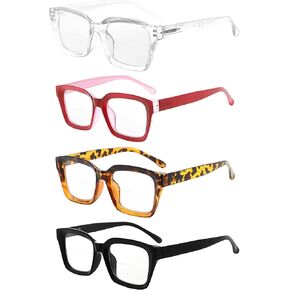 Eyekepper 4-packing Bifocal Reading Glasses Women Bifocal Readers Clear Lens Oversize +2.00 in Saudi Arabia