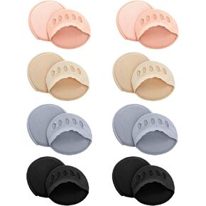 8 Pairs Honeycomb Fabric Forefoot Pads for Women Metatarsal Pads Assorted Color Ball of Foot Cushions for Relieving Foot Fatigue (Black, Grey, Pink, Nude Color) in Kuwait
