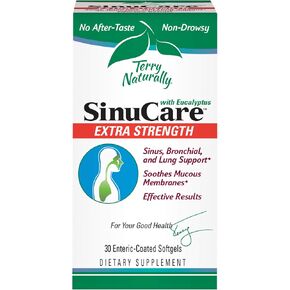 Terry Naturally SinuCare Extra Strength (عبوتان) - 325 مجم من زيت الأوكالبتوس، وزيت قشر الآس والليمون، 30 كبسولة هلامية - مكمل لدعم الجيوب الأنفية والرئة والشعب الهوائية، لا يسبب النعاس - غير معدّل وراثيًا، خالي من الغلوتين - 30 in Saudi Arabia