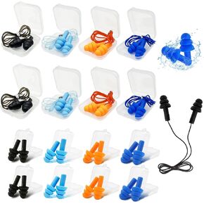 Silicone Ear Plugs for Sleeping,12 Pairs Soft Waterproof Noise Canceling Reduction Earplugs Waterproof Reusable Sound Blocking Earplugs for Concert,Swimming,Study,Loud Noise,Snoring (12 Pack) in Kuwait