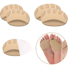 2 Pairs Gel Metatarsal Pads Men Women Honeycomb Fabric Forefoot Pads High Heels Comfort Pads Soft Ball of Foot Cushions Inserts for Pain Relief Non Slip Toe Socks Pads Forefoot Sleeves Pads