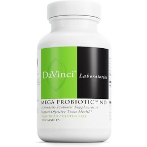 DaVinci Labs Mega Probiotic ND - مكمل بروبيوتيك خالٍ من منتجات الألبان لدعم صحة الأمعاء وصحة الجهاز الهضمي والصحة العصبية* - مع مركب بروبيوتيك غير ألبان - خالي من الغلوتين - 120 كبسولة نباتية in Kuwait