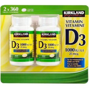 Kirkland Signature Vitamin D3 1000 IU, 360 Tablets