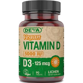 DEVA Vitamin D3 5000 IU, Sunshine Supplement, 125 mcg of Vegan D3, 90-Count Bottle in Saudi Arabia
