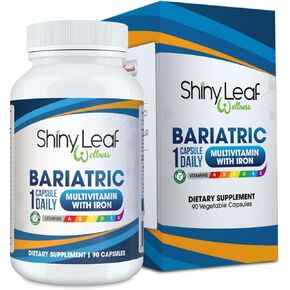 Shiny Leaf Daily Bariatric Multivitamin with 45 mg of Iron 30 Ct Capsule for Post Weight Loss Surgery (WLS), Sleeve, and Mini Gastric Bypass Patients (1 Month Supply)…