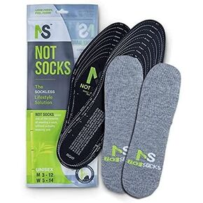NotSocks Sockless Solution Bamboo Charcoal Flat Odor Absorbing Women Insoles for Shoes and Foot Insoles for Men - Thin Shoe Insoles - Comfort Insoles for Men & Women (Grey) in Saudi Arabia