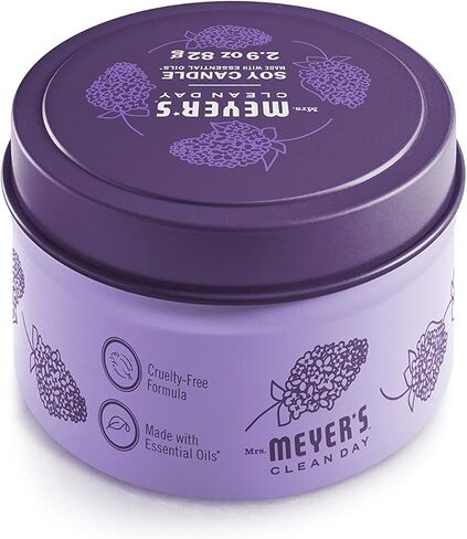 شمعة معطرة كلين داي من قصدير الصويا من مسز مايرز - وقت احتراق 12 ساعة، مصنوعة من شمع الصويا والزيوت العطرية، بنفسجي فاتح، 3.9 اونصة in Kuwait