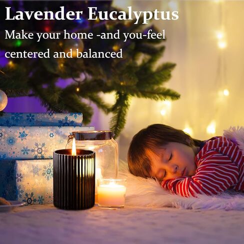Scented Candles for Home : Lavender Vanilla Soy Black Candle for Men Women, Fall Aromatherapy Candles Clearance Stress Relief Black Jar Candle 6.4 Oz 36 Hours Long Burning in Saudi Arabia