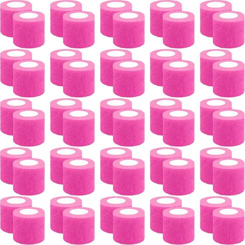 BQTQ 50 Rolls Self Adhesive Bandage Wrap 1 Inch Black Self Adhesive Wrap Self Adherent Wraps Athletic Tape Stretch Bandage Wrap Tape for Wrist Ankle Swelling Sprains (Black) in Kuwait