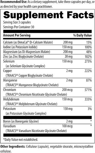 Designs for Health Complete Mineral Complex - Essential + Trace Minerals Supplement with Magnesium Malate, Chromium, Zinc + More - Iron-Free Multi Minerals Blend - Vegan + Gluten Free (90 Capsules) in Saudi Arabia