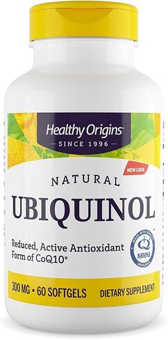 Healthy Origins Ubiquinol (Active Form of CoQ10), 300 mg - Activated Form of CoQ10 - Kaneka Ubiquinol Supplements for Heart Health & Antioxidant Support - Gluten-Free & Non-GMO - 60 Softgels in Saudi Arabia