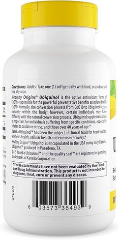 Healthy Origins Ubiquinol (Active Form of CoQ10), 300 mg - Activated Form of CoQ10 - Kaneka Ubiquinol Supplements for Heart Health & Antioxidant Support - Gluten-Free & Non-GMO - 60 Softgels in Saudi Arabia