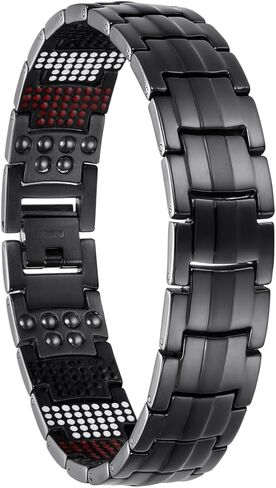 يو اس ويل سوار تيتانيوم للرجال مطلي بمادة بي في دي باللون الاسود من 591 قطعة سوار مغناطيسي معدني للرجال in Kuwait