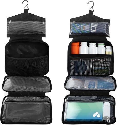 Naanle Pill Organizer Bag Travel Pill Bottle Medicine Organizer Home Storage Medication Bag for Vitamin Supplements, Black Empty First Aid Bag for Car Camping in Kuwait