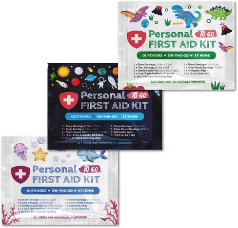 3 x Portable Travel Size First Aid Kit | Perfect for Home, Office, Car, School, Business, Travel, Hiking, Hunting, and Outdoors | Individually Wrapped First Aid Products (Black) in Saudi Arabia