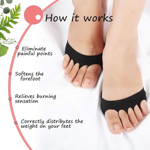 8 Pairs Honeycomb Fabric Forefoot Pads for Women Metatarsal Pads Assorted Color Ball of Foot Cushions for Relieving Foot Fatigue (Black, Grey, Pink, Nude Color) in Kuwait