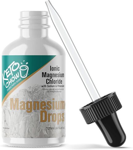 Keto Chow - Magnesium Drops - Ionic Magnesium Chloride w/Sodium, Potassium, Electrolytes - Trace Minerals Drops - Gluten Free, Sugar Free, Keto Friendly - from Utah's Great Salt Lake - 4 Fl Oz in Saudi Arabia