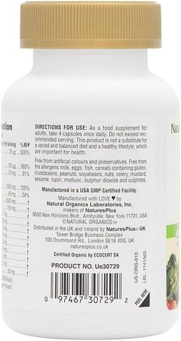 NaturesPlus Source of Life Garden Organic Bone Supplement with AlgaeCal - 1000 mg - Calcium, Magnesium - 120 Vegan Capsules (30 Servings) in Saudi Arabia