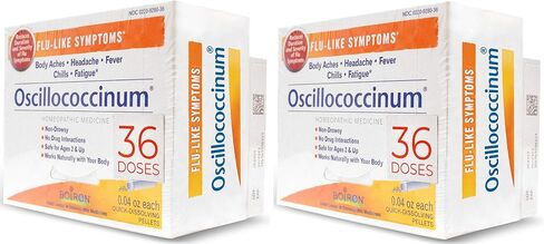 Boiron Oscillococcinum 72 جرعة من الطب المثلي للأعراض الشبيهة بالأنفلونزا (عبوتان من 36) in Saudi Arabia
